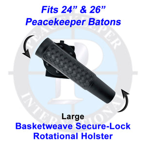 Large Secure-Lock Rotational Holster, Basket-weave Finish. Fits 24" & 26" Peacekeeper Batons.