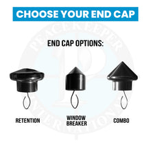 End cap options for the Peacekeeper Expandable Baton with 'Retention', 'Window Breaker', and 'Combo' choices.