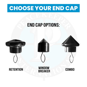End cap options for the Peacekeeper Expandable Baton with 'Retention', 'Window Breaker', and 'Combo' choices.
