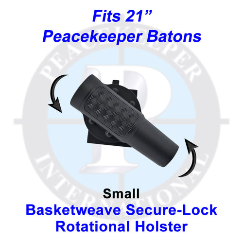 Small, Secure-Lock Rotational Holster, Basket-weave Finish. Fits 21