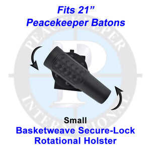 Small, Secure-Lock Rotational Holster, Basket-weave Finish. Fits 21" Peacekeeper Batons.